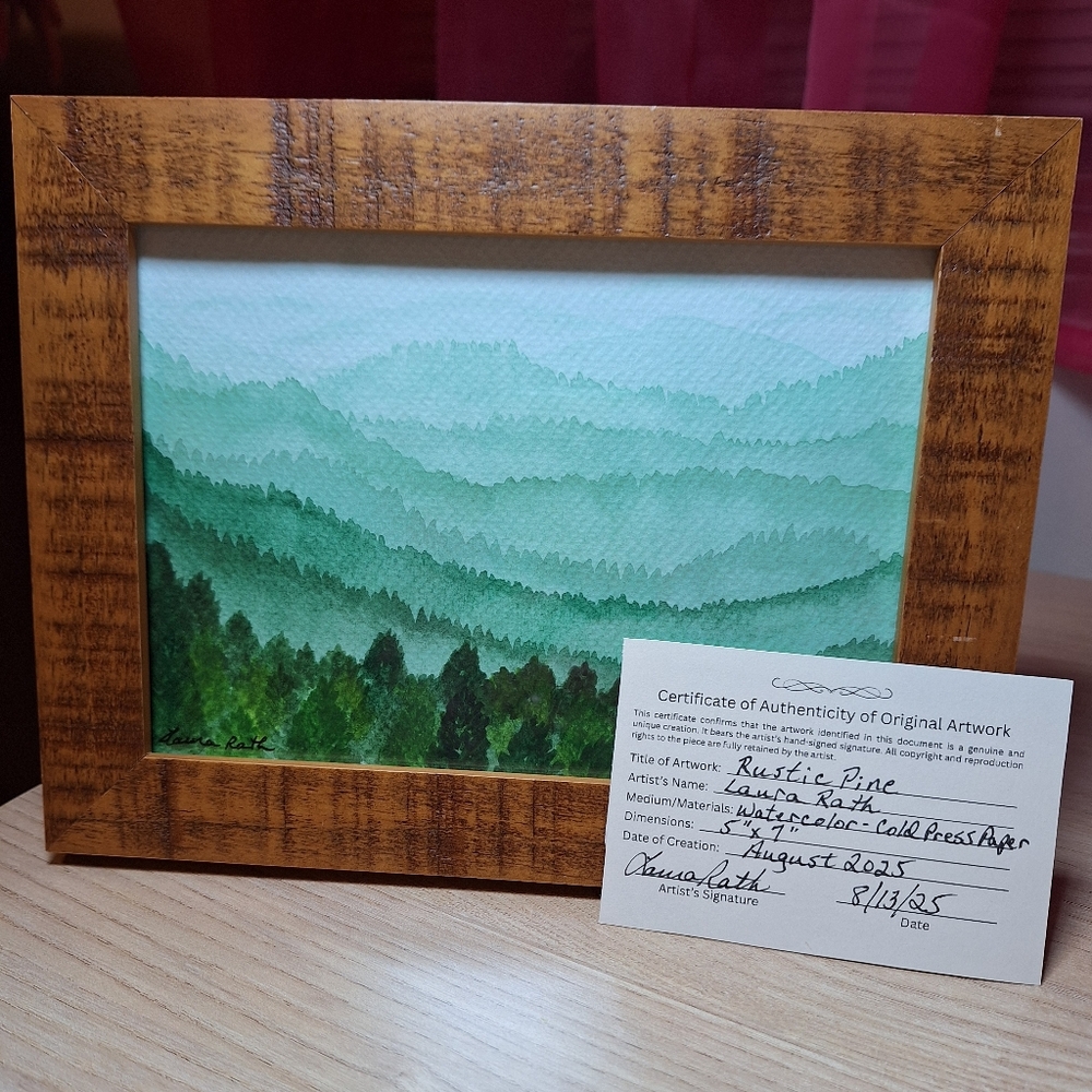 "Rustic Pine" Hand-painted Watercolor Painting - Picture 4 of 16